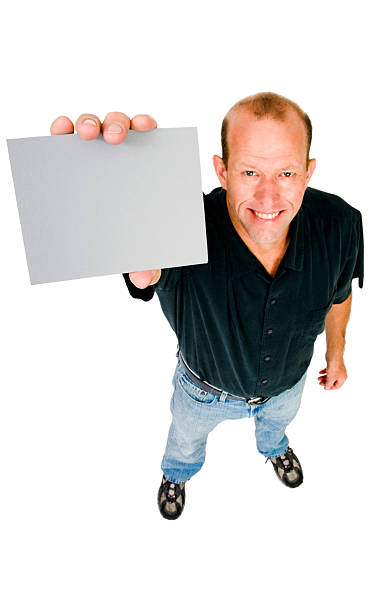 istock Portrait of a man showing placard 160087655