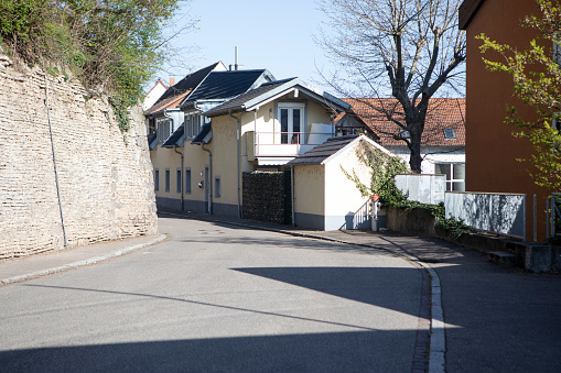 A sunny day in the residential neighbourhood area of Breisach - a small town in Germany