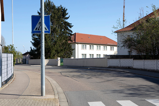 A sunny day in the residential neighbourhood area of Breisach - a small town in Germany