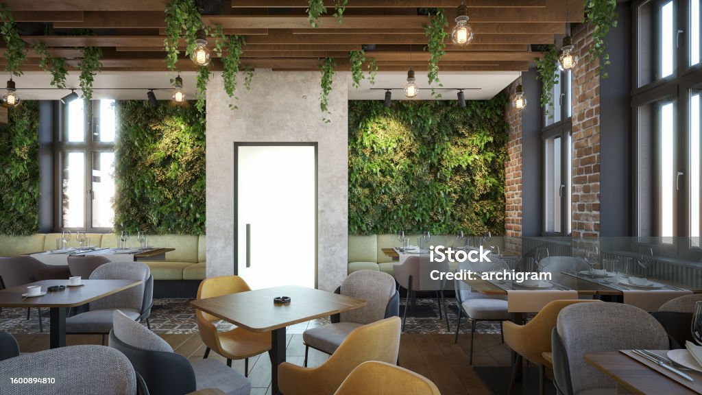 Cafe Restaurant Interior Design Computer Generated Image Architectural ...