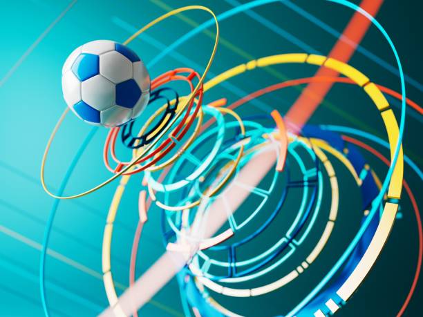 istock football ball 3d object. 3d illustration. graphic background element. sport abstract backdrop. 1600896439