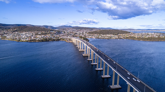 Aerial picture of tasman bridge