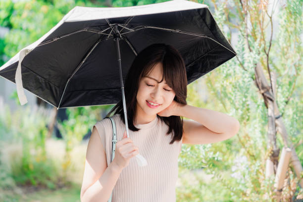 istock Young woman walking outside with a sun umbrella 1600949253