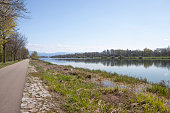 Footpath and cycle path by the side of a river