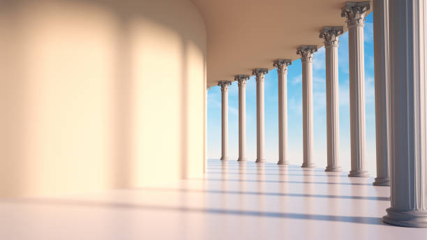 istock Ancient Roman column ruins in elliptical arrangement. 1600971917