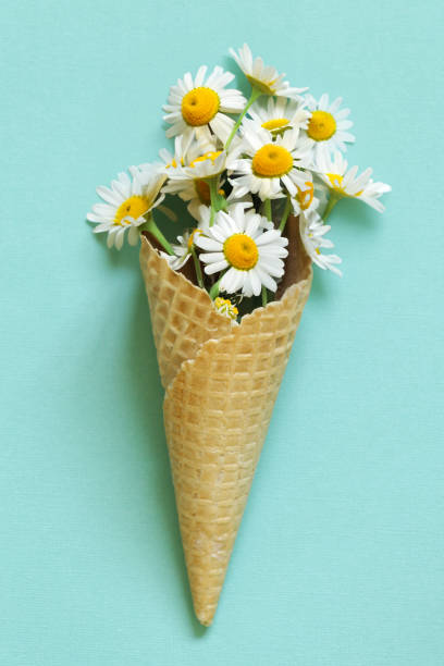 istock waffle cone with a bouquet of flowers 1600974104