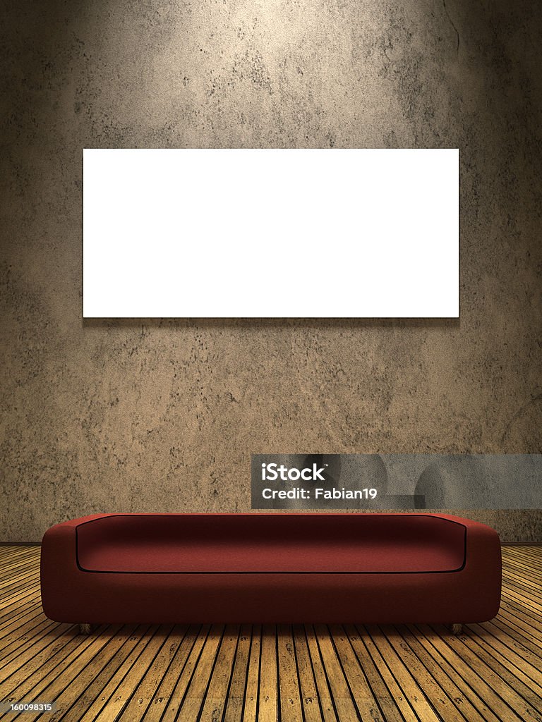 interior design  Couch and picture frame interior design  couch on wodden ground with blank picture frame as copy space Copy Space Stock Photo