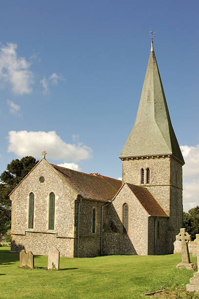 English village church stock photo