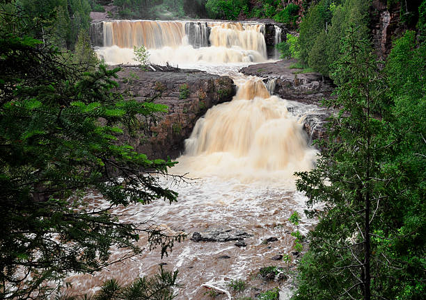 Middle Gooseberry Falls along the North shore of Lake Superior in Minnesota