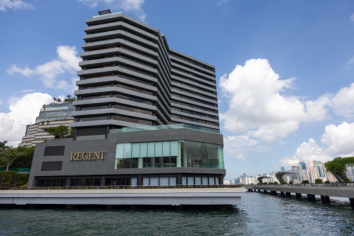 Hong Kong - August 8, 2023 : The Regent Hong Kong is five-star hotel located at Salisbury Road, Kowloon, Hong Kong.
