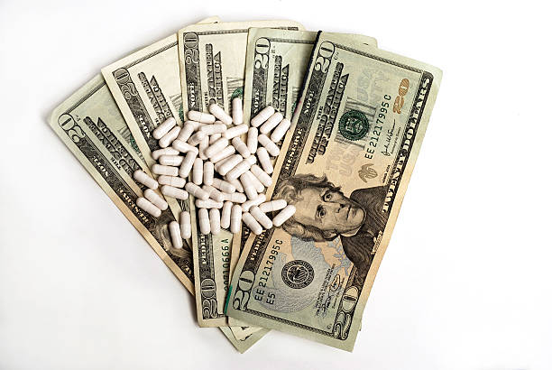 비용 및 Pills- 전체 보기 스톡 사진