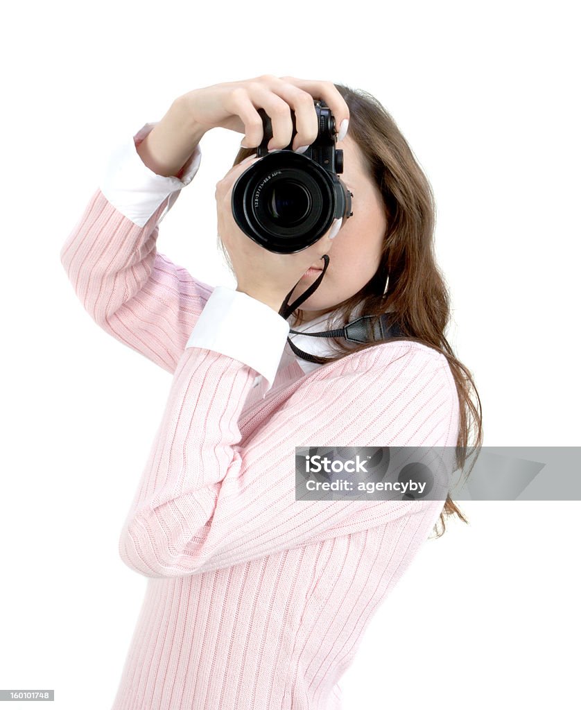 Junge Frau mit Kamera - Lizenzfrei Amateur Stock-Foto