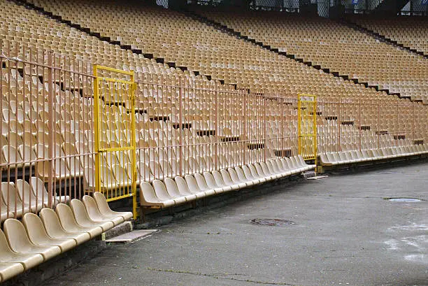 Empty seats on football stadium