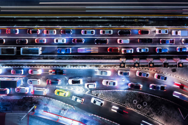 istock Expressway top view, Road traffic an important infrastructure, Drone aerial view fly in circle, traffic transportation, Public transport or commuter city life concept of economic and energ, transport 1601032366