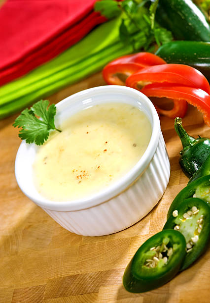 Mexican cheese dip stock photo