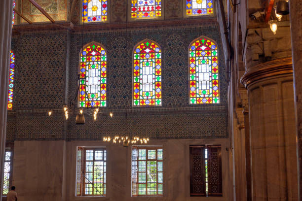 istock Interior of the Blue Mosque (Sultan Ahmet Mosque) - Windows and stained glasses - Istanbul, Turkey 1601034603
