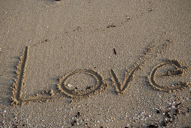 Love on the sand stock photo