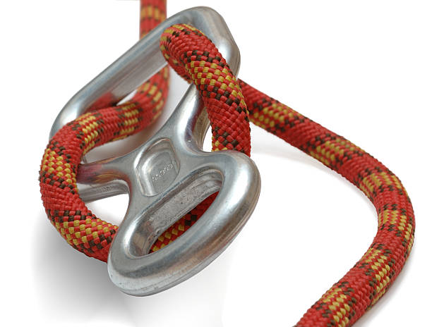 belay with rope stock photo