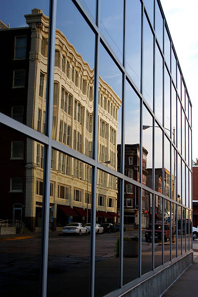 Reflection wall stock photo