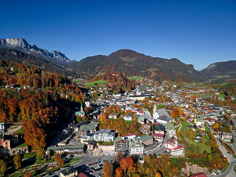 Aerial of Berchtesgaden, Bavaria, Germany