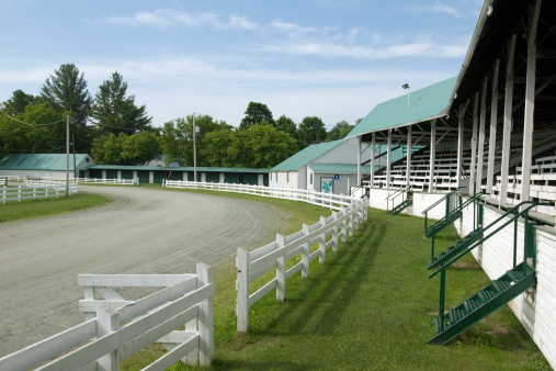 Horsetrack and stands waiting for the crowds