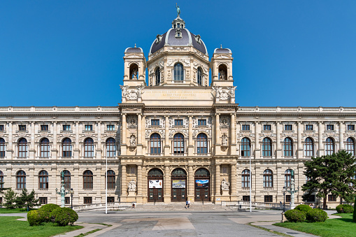 August 8, 2023: Vienna, Austria  - The Naturhistorisches building in Vienna. Photo taken during a warm summer day.