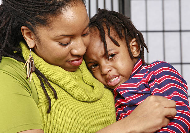 istock Little boy in tears with his mother 160106500