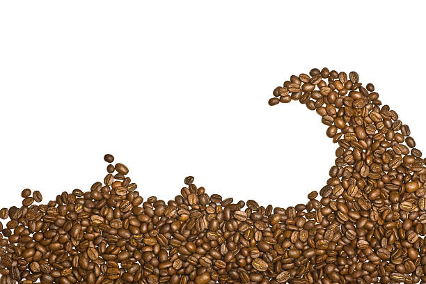 Ondas de grãos de café (horizontal) - fotografia de stock