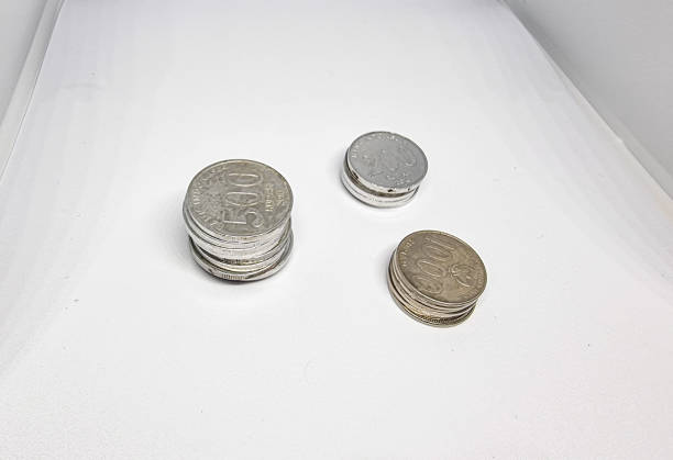 istock Coins made of metal photographed with a white background using the isolated white method 1601072698