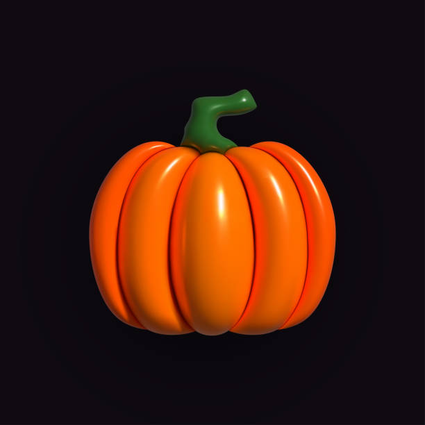 istock Pumpkin inflatable. Happy Halloween decoration element for banner and poster. Jack o Lantern. Realistic inflated 3D symbol Pumpkin icon with the plasticine effect. Vector illustration 1601080326