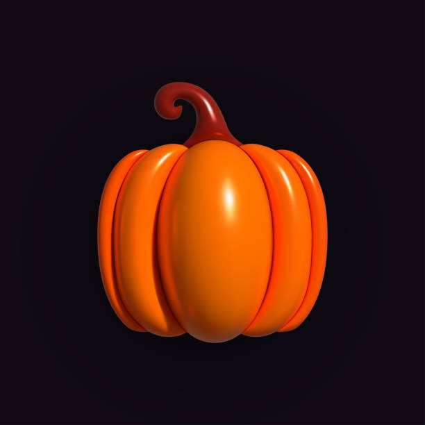 istock Pumpkin inflatable. Orange pumpkin. Realistic inflated 3D Pumpkin icon with the plasticine effect. Vector illustration 1601080820