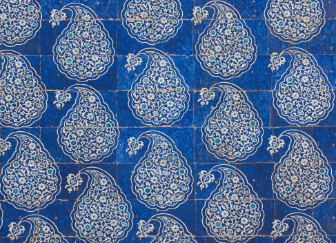 Tiled background, oriental ornaments from Uzbekistan