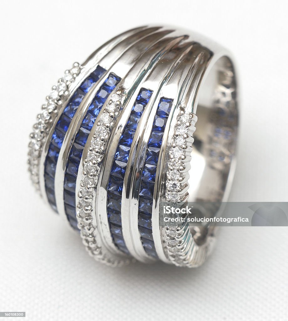 ring SAPPHIRE AND DIAMOND RING Glamour Stock Photo