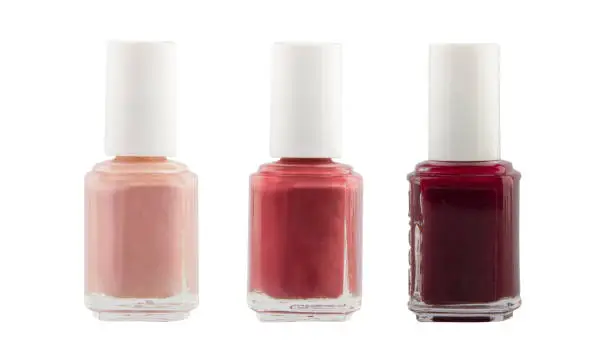 A set of nail polishes of different colors, isolated on a white background.
decorative cosmetics.