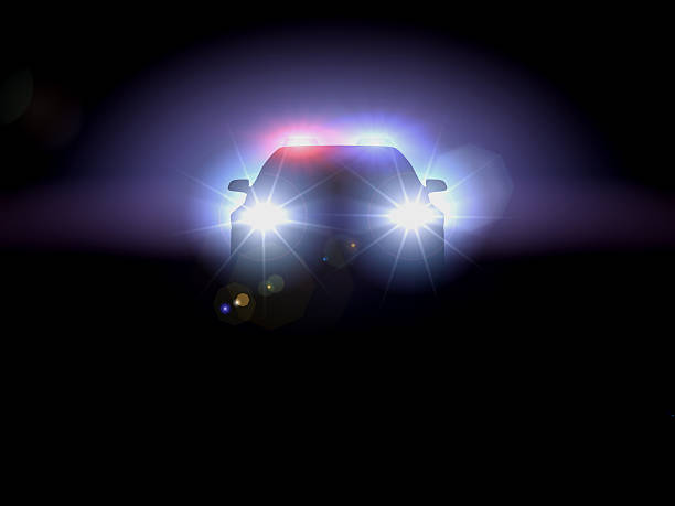 voiture de police - car pursuit chasing night photos et images de collection