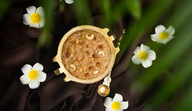 Ari Payasam with flowers on the background