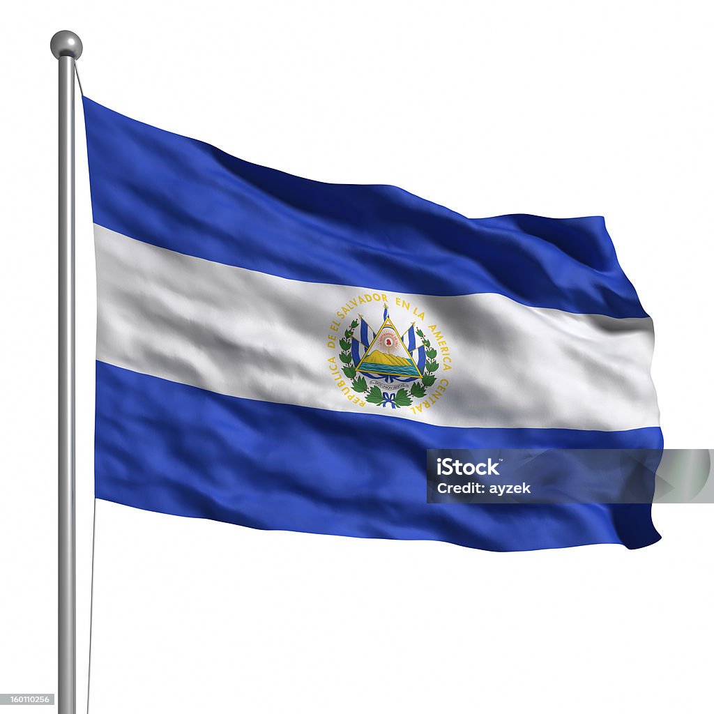 Bandiera di El Salvador (isolato - Foto stock royalty-free di Asta - Oggetto creato dall'uomo