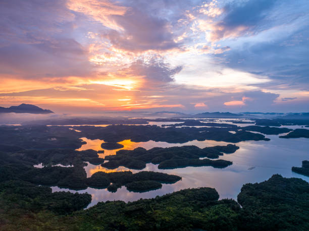 istock sunset, lake, aerial photography 1601103579