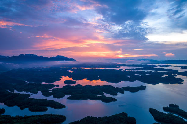 istock sunset, lake, aerial photography 1601103597