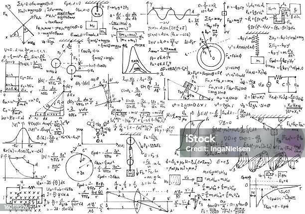 Physics Stock Photo - Download Image Now - Mathematical Formula, Mathematical Symbol, Mathematics