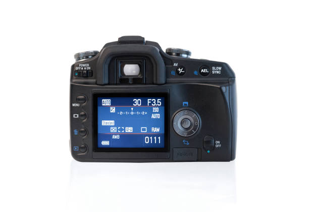 istock DSLR camera rear view on white background 1601118387