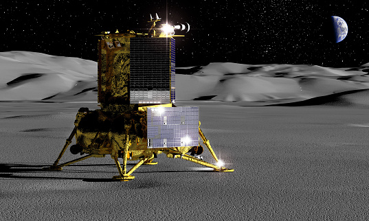 Luna 25 lander Russian lunar exploration program 3D render