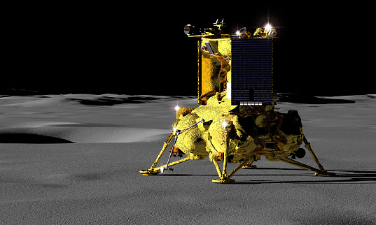 Luna 25 lander Russian lunar exploration program 3D render
