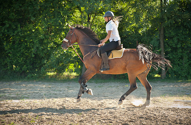 istock girl riding a horse 160112413