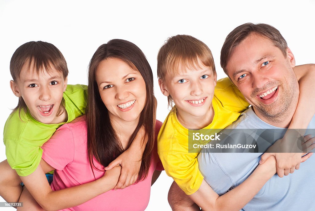 happy family en blanco - Foto de stock de Adulto libre de derechos