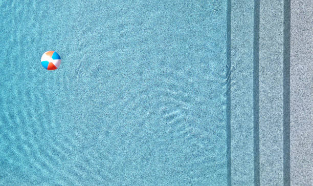istock beach ball in a pool (water, minimalist, summer swimming pool party) ripples texture background (lines, steps) shadow, fun, relaxation, relaxing, floating, poolside, colorful, blue 1601135966