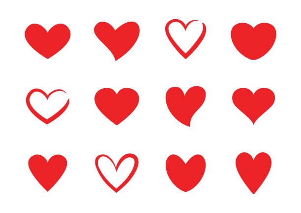 Hearts Shapes Icons Vector illustration of the hearts shapes icons. valentine symbols cartoon stock illustrations