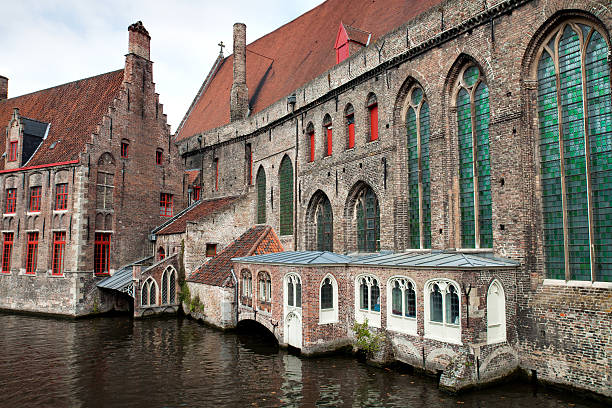Historic houses near canal in Brugge