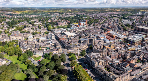 istock Aerial townscape view of Harrogate town centre 1601152960