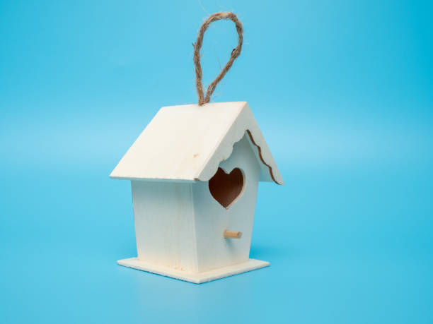 istock Birdhouse on a blue background. 1601157956